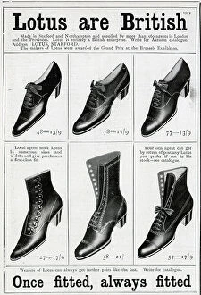 Footwear Collection: Advertisement for Lotus Shoes, captioned Lotus are British'. With Illustrations of women's shoes
