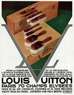 Brush Collection: Advertisement for Louis Vuitton hairbrushes