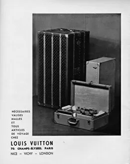 Images Dated 11th May 2011: Advert for Louis Vuitton luggage, 1935, Paris