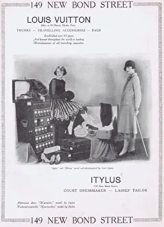 Images Dated 12th October 2015: Advert for Louis Vuitton travelling accessories and trunks