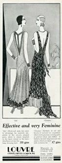 Images Dated 18th October 2017: Advert for Louvre evening dresses 1929