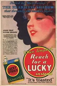 Lucky Prints: Advert for Lucky Strike cigarettes, 1930