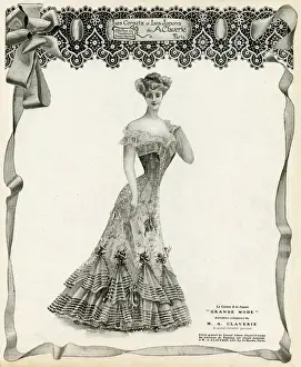Delicate Prints: Advert for M. A. Claverie womens corsets & petticoats 1905