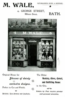 Wale Prints: Advert for M. Wale, Clothes Shop, George Street, Bath