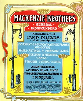 Mackenzie Prints: Advert, Mackenzie Brothers, Ironfounders, Edinburgh, Scotlan