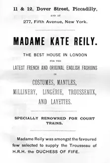 Dover Prints: Advertisement for Madame Kate Reily, dressmaker, 1903
