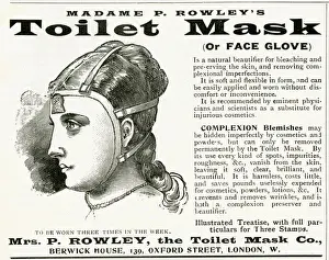 Advert for Madame P. Rowleys Toilet Mask 1895