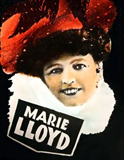 An advertising magic lantern slide of Marie Lloyd