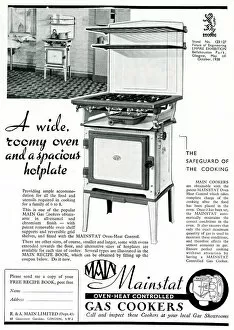 Cooking Collection: Advert for Main Mainstat gas cookers 1938