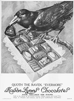 Advert for Maison Lyons chocolate, 1925