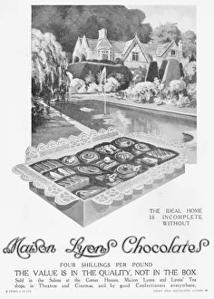 Advert for Maison Lyons chocolate, 1925