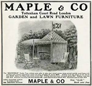 Marquee Prints: Advert for Maple & Co. garden and lawn furniture 1904