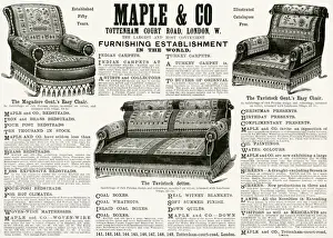 Advert for Maple & Co easy chairs 1890