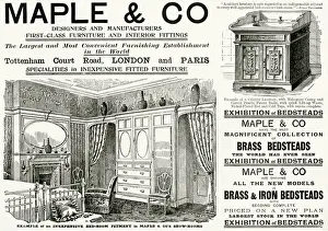 Inexpensive Prints: Advert for Maple fitted bedroom furniture 1898