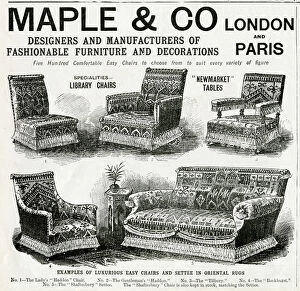 Easy Gallery: Advert for Maple & Co oriental sytle easy chairs 1900