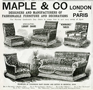 Easy Gallery: Advert for Maple & Co oriental sytle easy chairs 1900