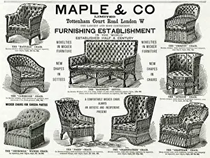 Indoor Prints: Advert for Maple & Co wicker furniture 1892