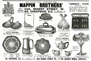Images Dated 11th October 2017: Advert for Mappin Brothers solid silver items 1895