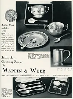 Spoons Prints: Advert for Mappin & Webb christening presents 1935