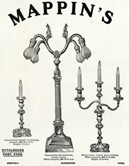 Images Dated 19th July 2017: Advert for Mappin & Webb electic candelabras 1906