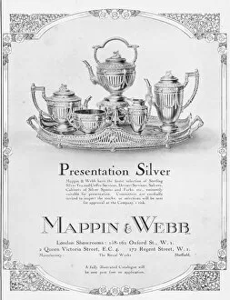 Ware Gallery: Advert for Mappin and Webb presentation silver ware, 1925
