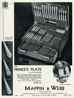 Images Dated 14th September 2015: Advert for Mappin & Webb Princes Plate cutlery case 1935