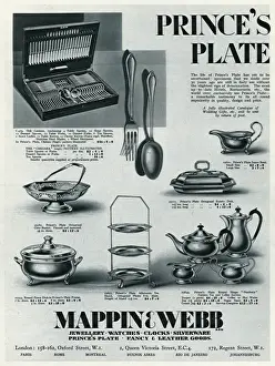 Spoons Prints: Advert for Mappin & Webb Princes Plate household items 1929