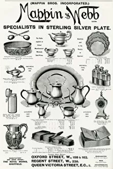 Images Dated 31st July 2017: Advert for Mappin & Webb Sterling Silver items 1904
