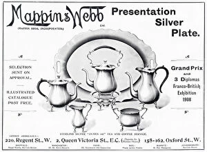 Images Dated 5th February 2020: Advert for Mappin & Webb sterling silver service 1908 Advert for Mappin & Webb