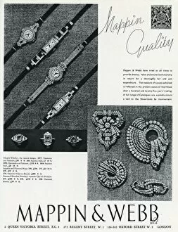 Images Dated 20th March 2012: Advert for Mappin & Webb watches and brooches 1937
