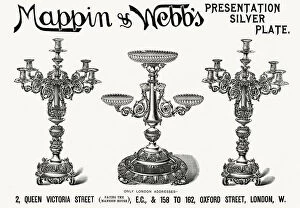 Advertising Gallery: Advert for Mappin & Webbs candelabras 1893 Advert for Mappin & Webbs candelabras