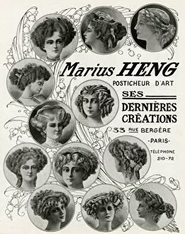 Accessory Gallery: Advert for Marius Heng, hair and beauty 1909