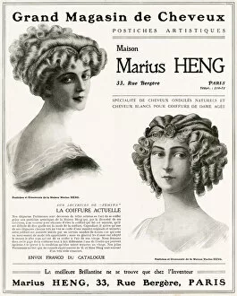 Advert for Marius Heng, hair stylist 1909