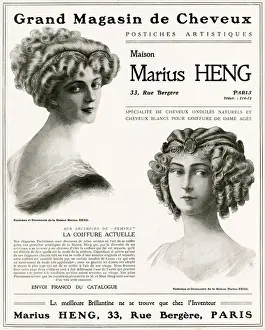 Marius Prints: Advert for Marius Heng, hair stylist 1909