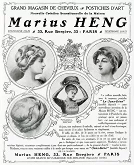 Images Dated 23rd June 2017: Advert for Marius Heng, hairpieces 1910