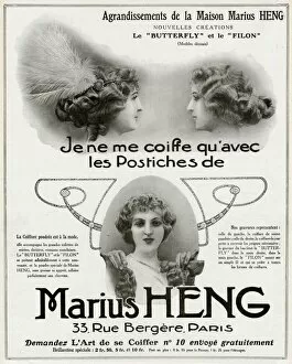 Images Dated 18th October 2017: Advert for Marius Heng hairpieces 1912