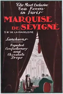 Advert for Marquise de Sevigne tea room in Paris, 1920s
