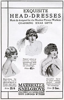 Selection Collection: Advert for Marshall & Snelgrove headdresses 1922