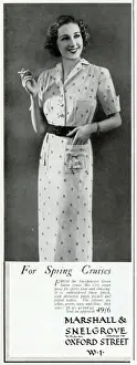 Sleeved Prints: Advert for Marshall & Snelgrove spring cruises frock 1937