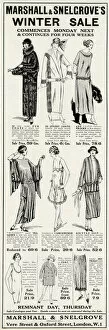 Images Dated 25th February 2016: Advert for Marshall & Snelgrove womens clothing 1923