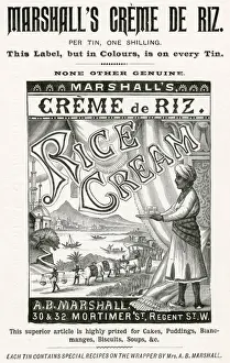 Creme Prints: Advert for Marshalls Creme De Riz, rice cream 1899