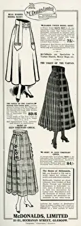 Kilts Prints: Advert for McDonalds Limited womens skirts 1917