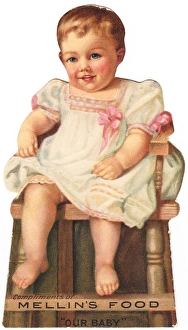 Images Dated 29th October 2015: Advert for Mellins Food on a Victorian scrap