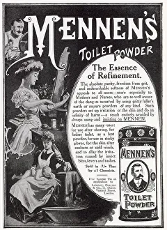 Talcum Prints: Advert for Mennen's - toilet powder 1910