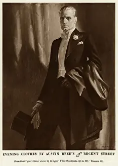 Mens Wear Prints: Advert for mens evening clothes 1930