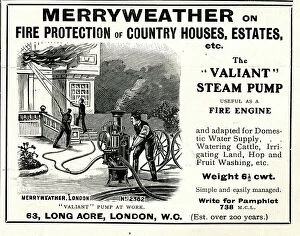 Flames Collection: Advert, Merryweather, Fire Fighting Steam Pump