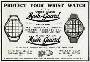 Advert for Mesh-Guard wristwatch 1918