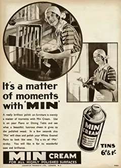 Shining Prints: Advert for Min Cream, polish for furniture 1936
