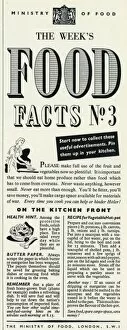 Images Dated 31st October 2012: Advert for the Ministry of Food 1940