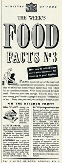Images Dated 31st October 2012: Advert for the Ministry of Food 1940